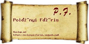 Polónyi Fóris névjegykártya